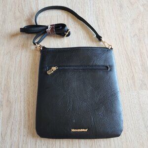 NWoT Montana West Travel Crossbody Bag Multi-Pocket Black Leather